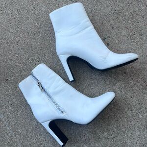 Forever 21 White Heeled Boots